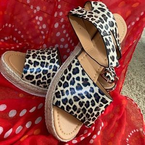 Leopard print sandals